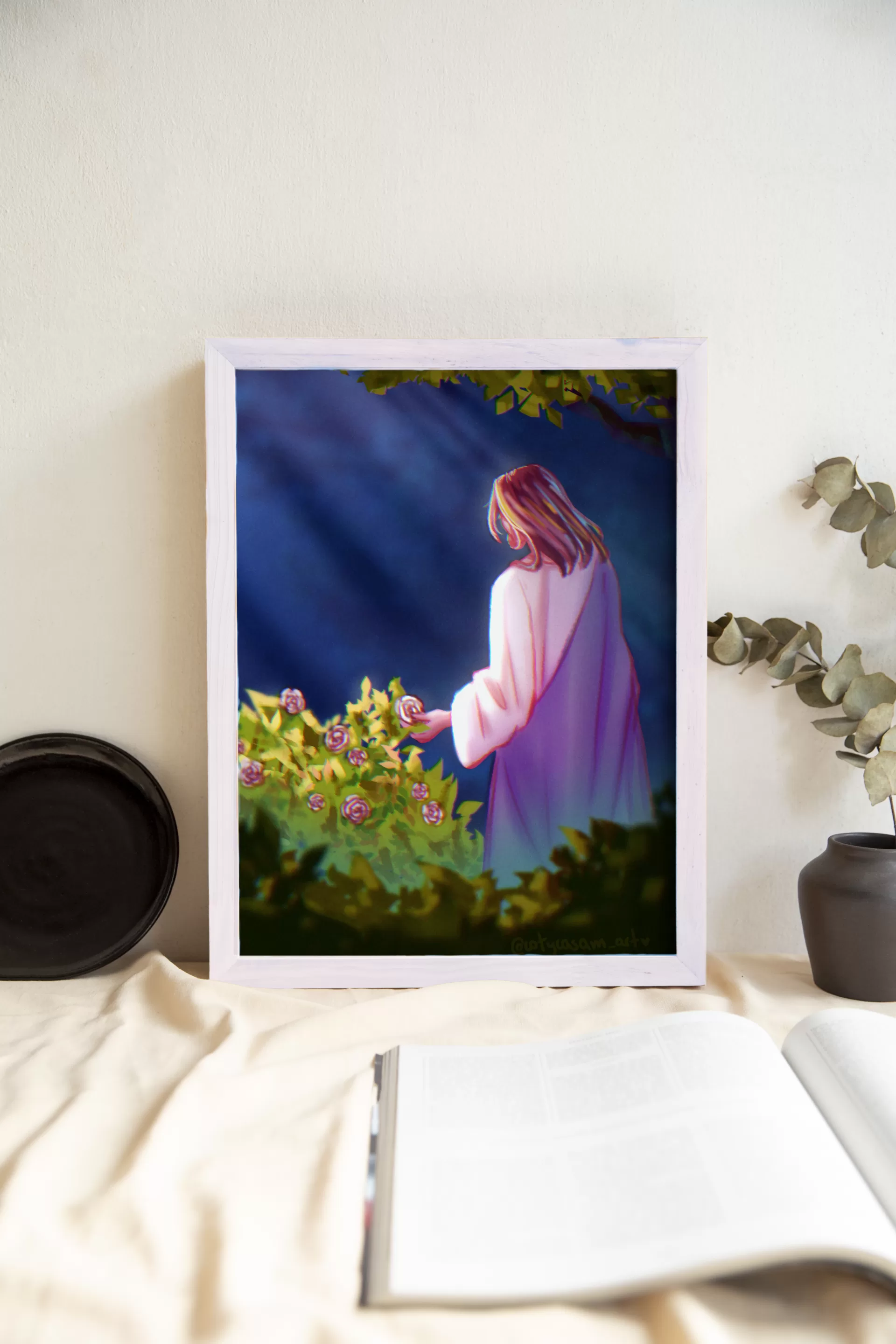 En el Jardín | Print de Ilustración Original de Cristo | A4 y A3 con o sin Marco