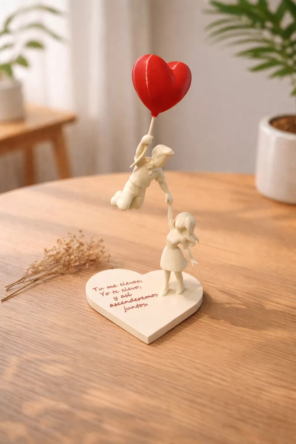 Adorno Tú Me Elevas | Estatuilla Matrimonio Eterno con Texto Personalizable - Impresión 3D