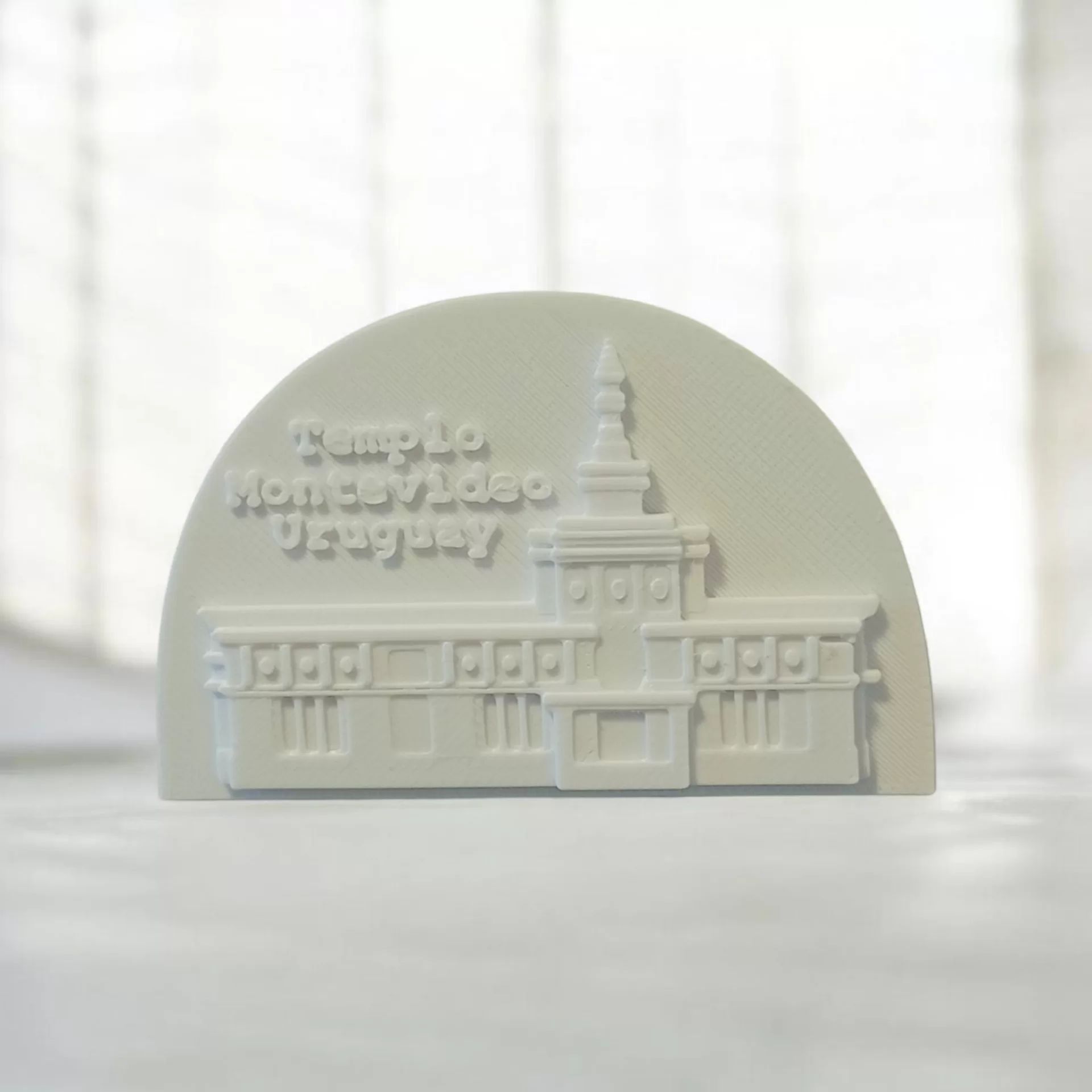 Imán del Templo de Montevideo | Réplica 3D para Heladera - Personalizable - 8 cm
