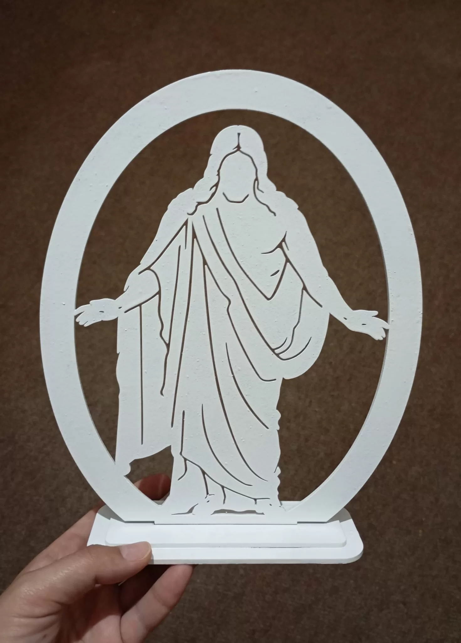 Figura de Cristo en MDF | Christus Pintado con Acrílico Blanco - 30 cm