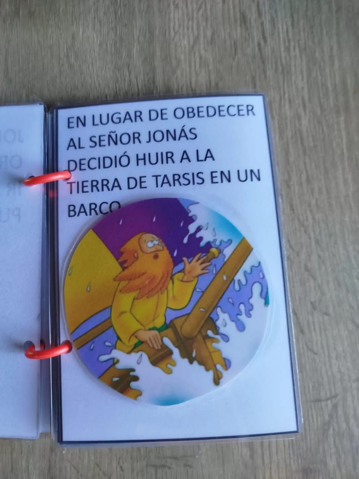 Librito Ilustrado de la Historia de Jonás con Velcro | Plastificado para Niños