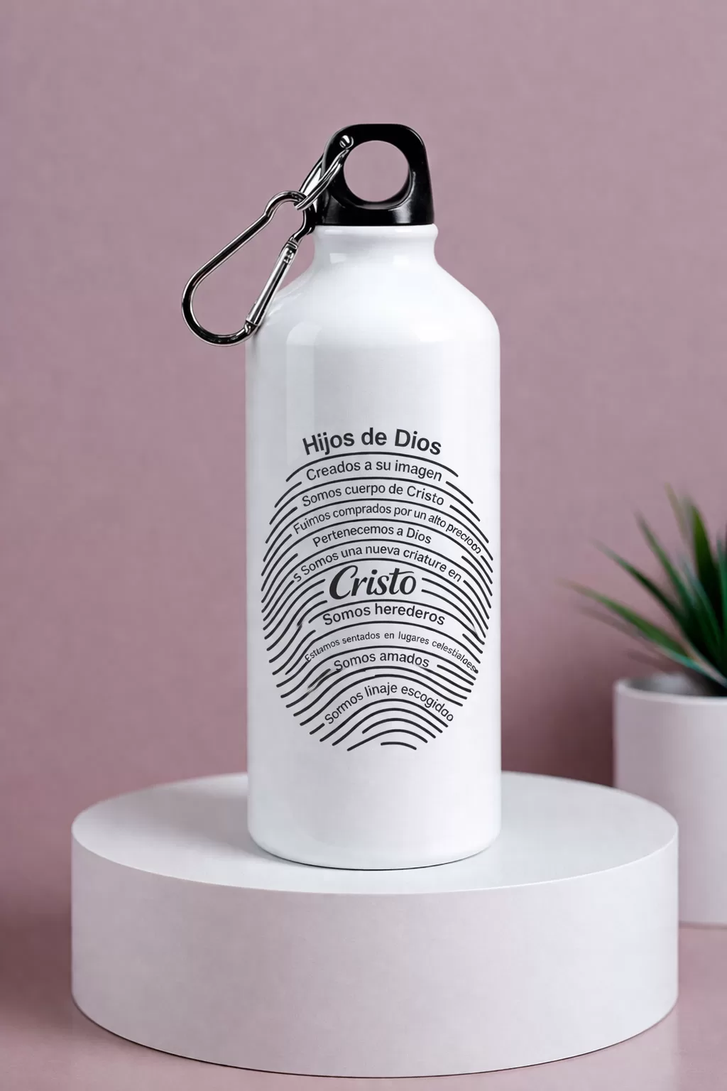 Botella de Agua Sublimada con Diseño del Evangelio | 600cc Con Mosquetón